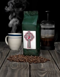 fresh cup of custom roasted celtic cross panama coffee