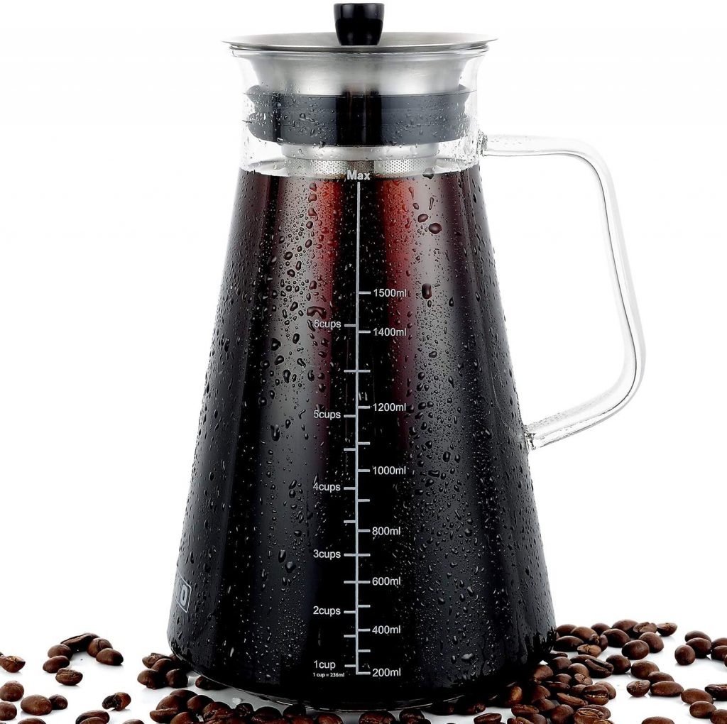 ice coffee cold press glass carafe